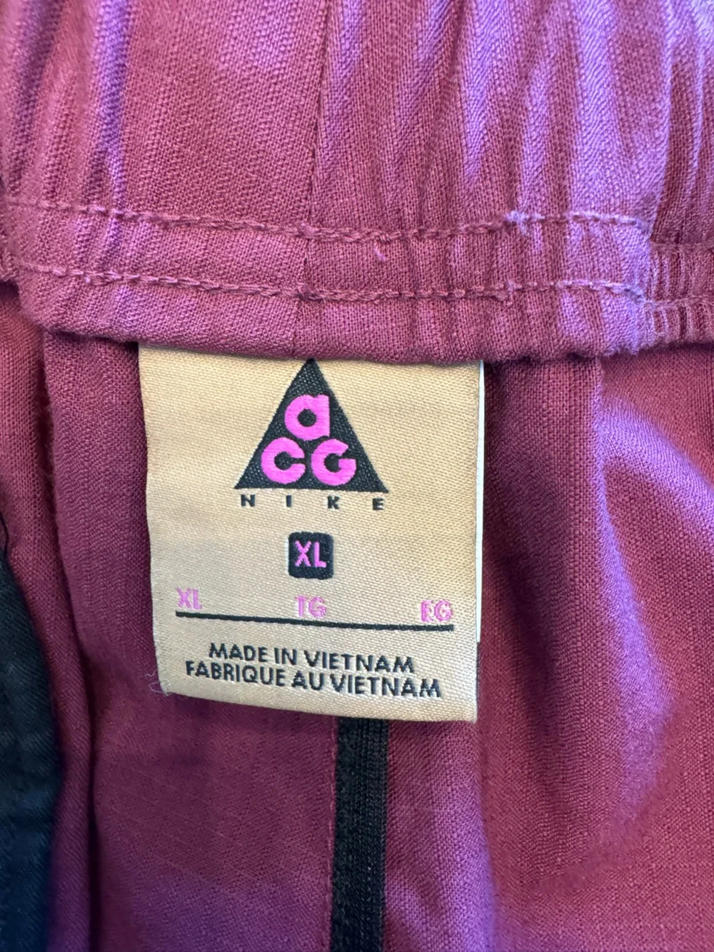 Nike ACG Men's Trail Pants Night Maroon Burgundy Size XL CV0660-681